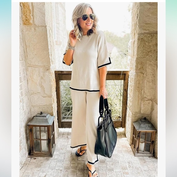 Tanming Cream and Black Lounge Set, Large - Picture 3 of 4